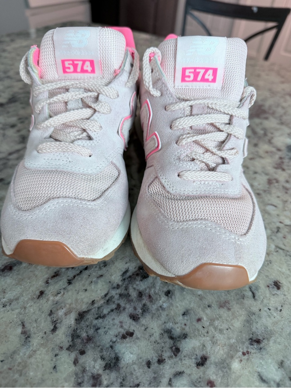 New Balance Women's Light Pink Athletic Sneaker with Bright Pink Lining - Picture 6 of 9